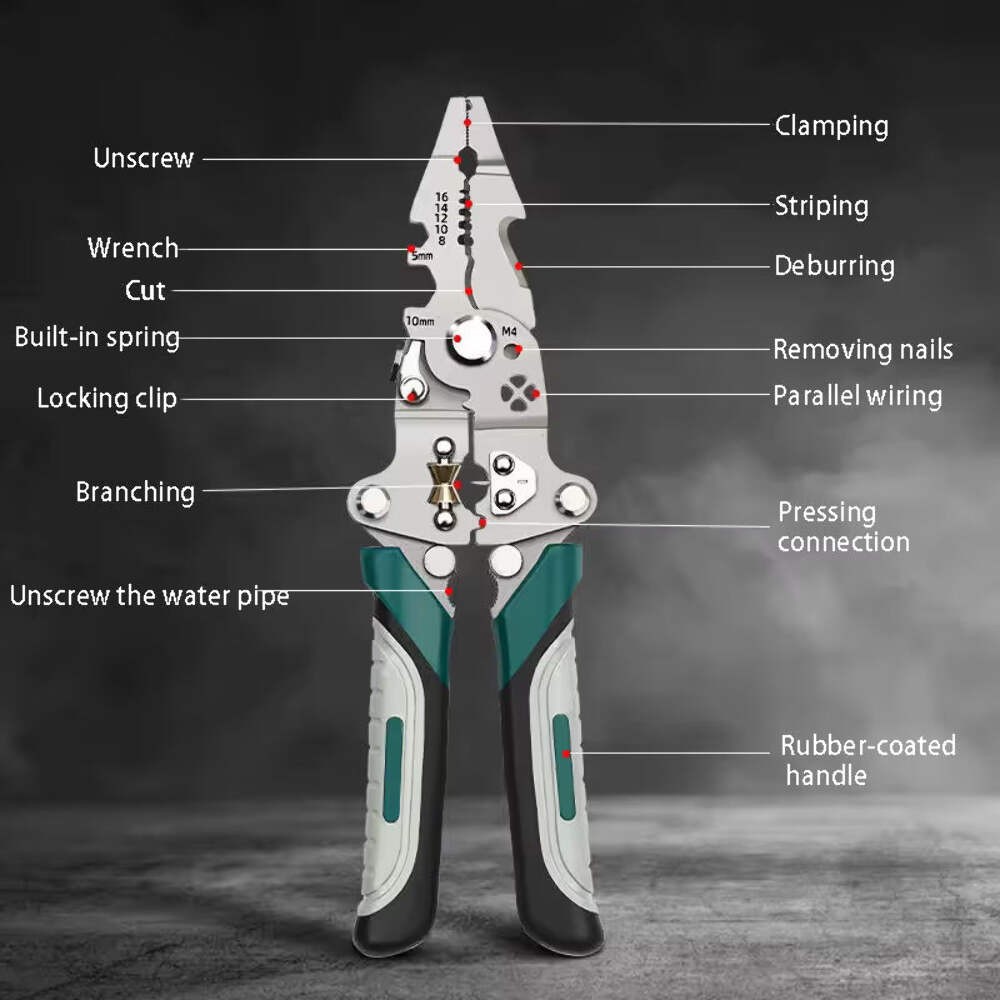 3PCS Professional 10-in-1 Folding Multi-functional Wire Stripper and Pliers – He