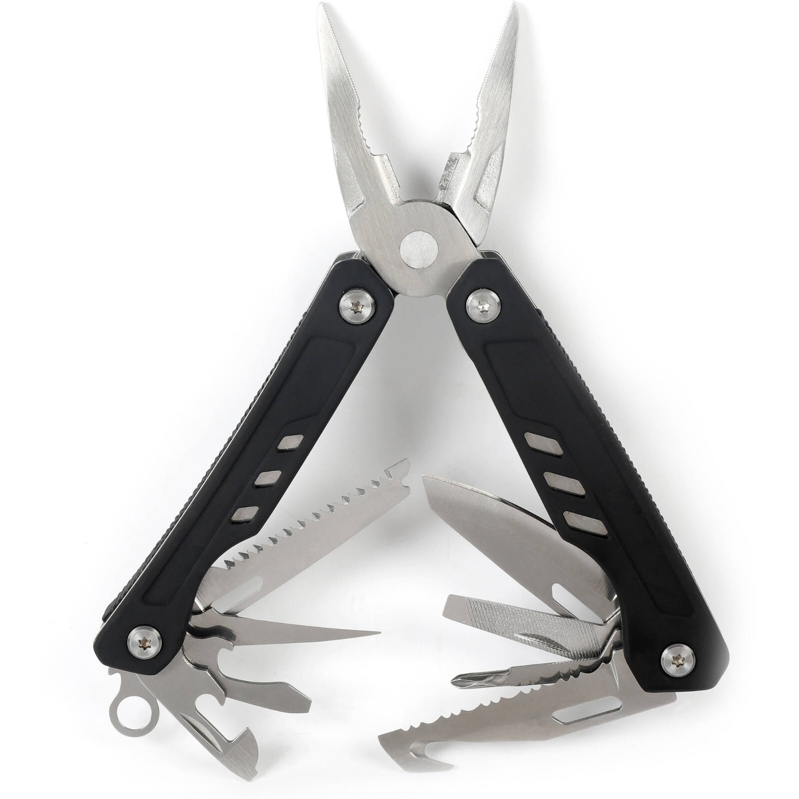 Ozark Trail 17-In-1 Multi Tool Pliers,Wire Cutter,Saw, Knife W/Sheath in Black