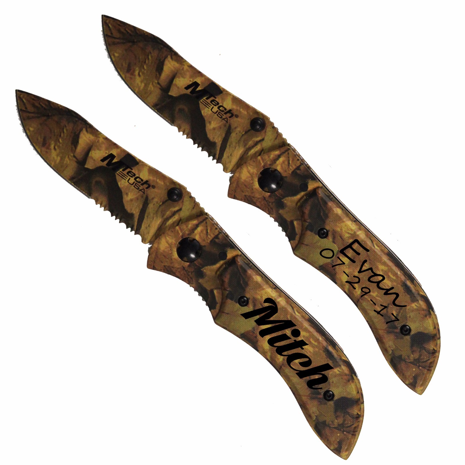Personalized Leaf Camo Pocket Knife – Groomsmen, Bachelor, Wedding Party Gift