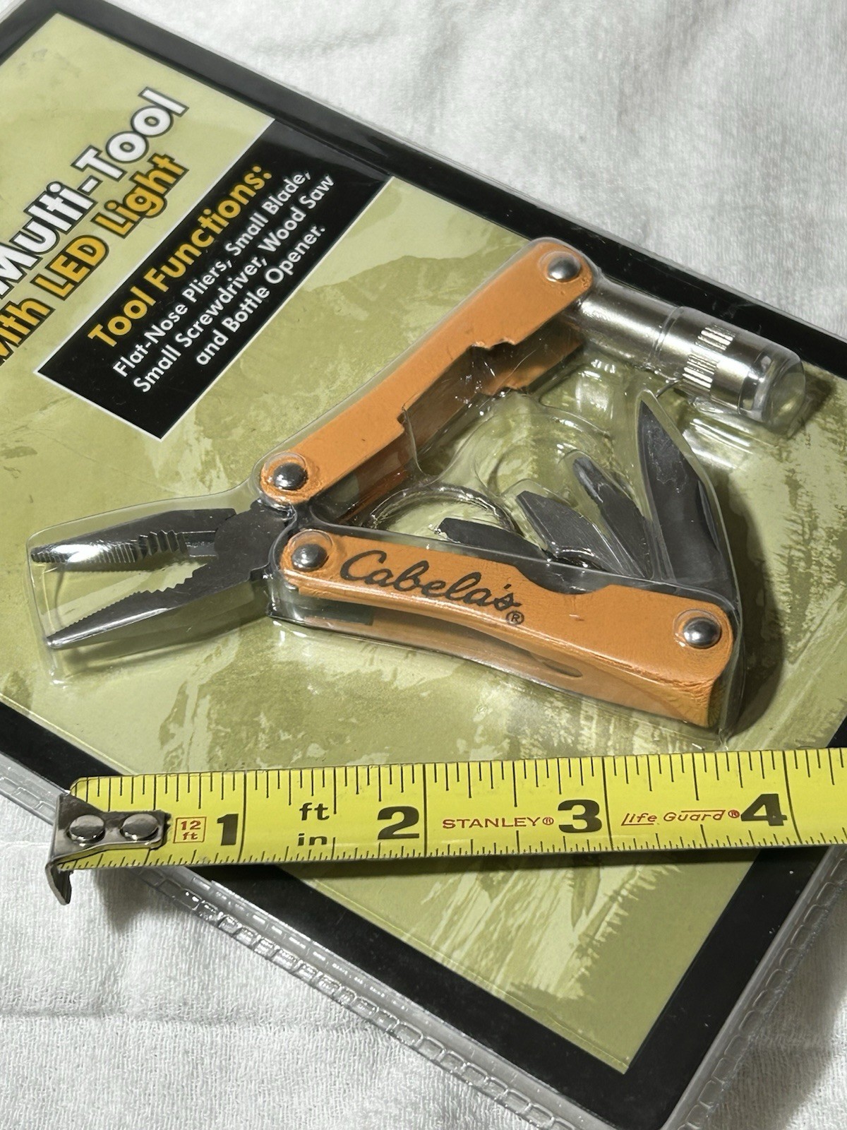 Cabela’s Mini Multi-Tool w/ LED Light, New In Sealed Package