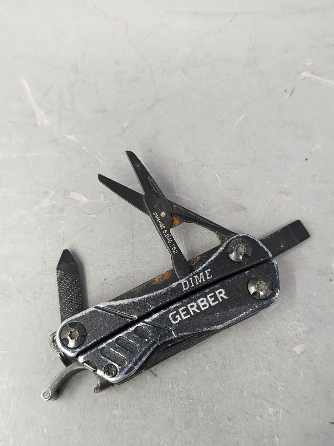 Gerber Dime Mini Multi-Tool Black Stainless Steel Compact Keychain
