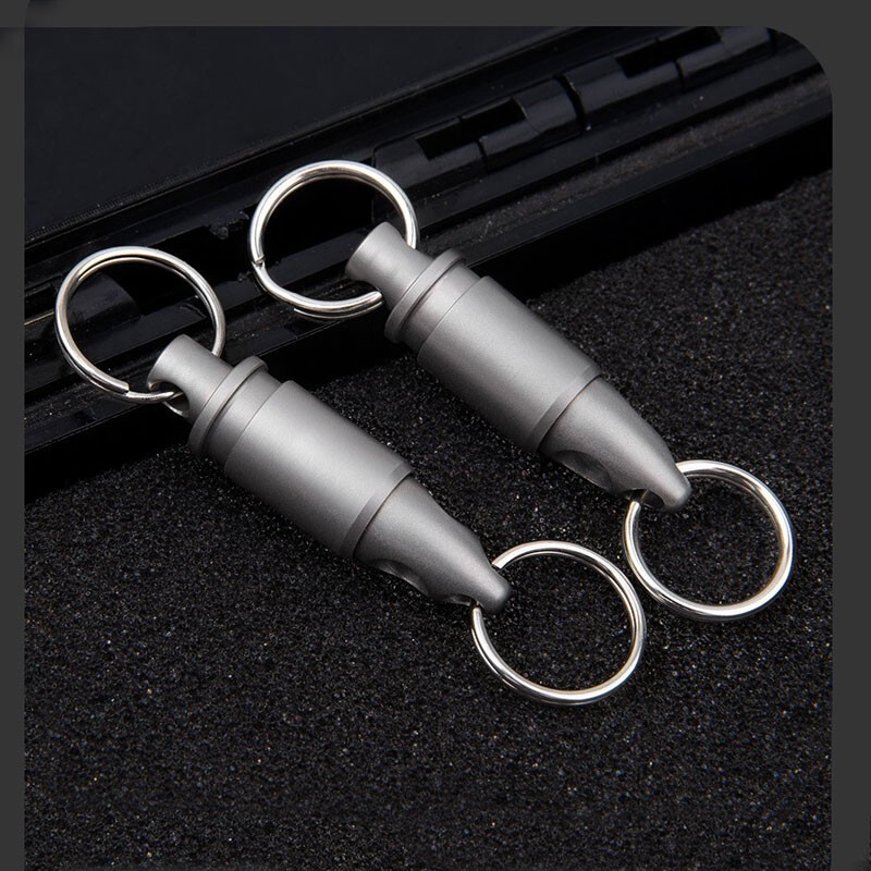 Hot Titanium Insert Buckle Gimbal Ring Portable Double Keychain Tool Pendant EDC