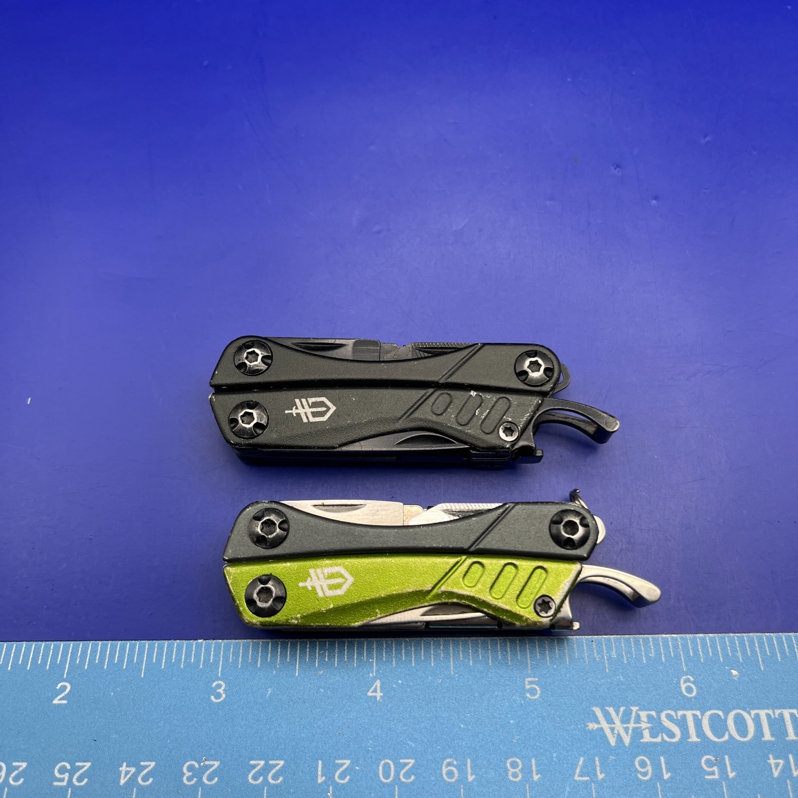 Lot of 2 Gerber Dime Multi-Tools Small Keychain Pliers Knife File Scissors