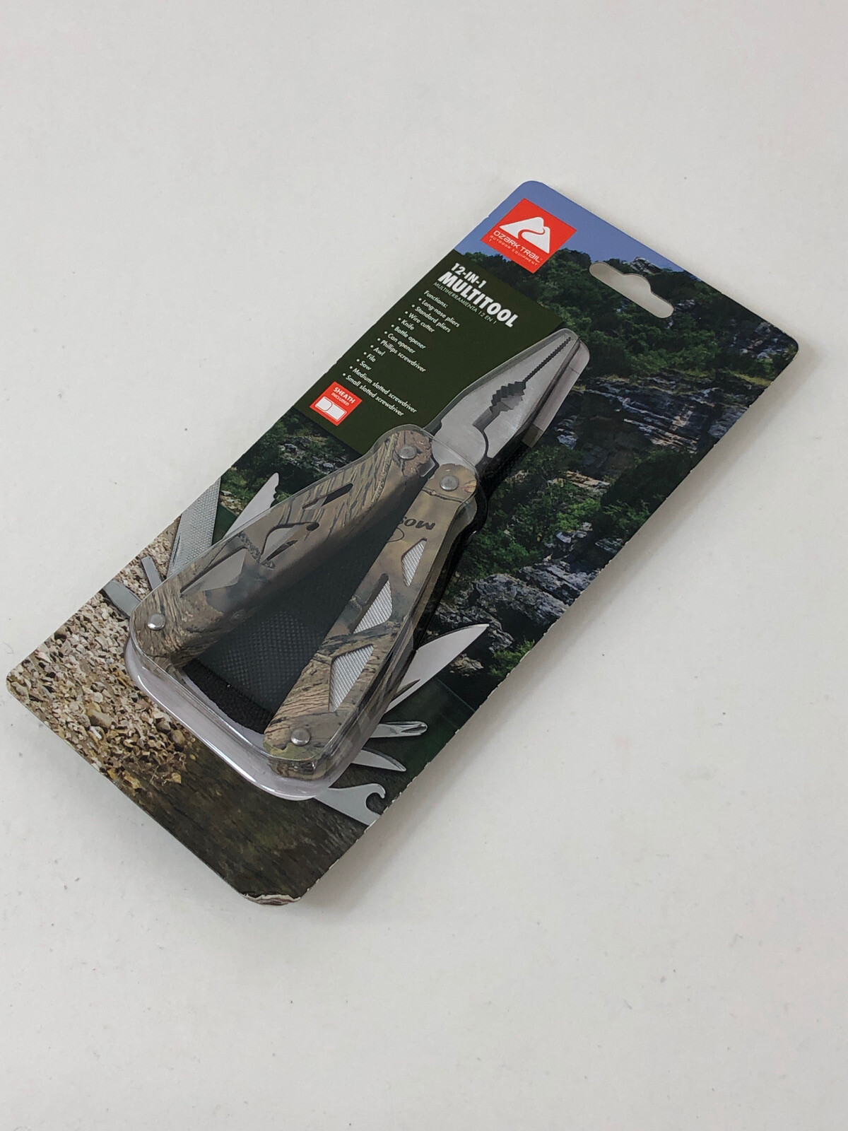 Ozark Trail 12 in 1 Pocket Multi Tool Compact Stainless Outdoor Bugout w Holder