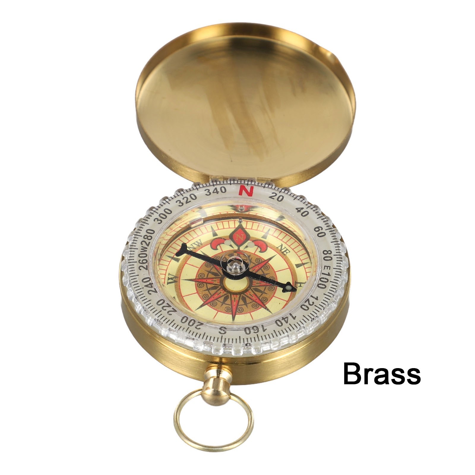 Hiking Pocket Brass Golden for Compass Portable Noctilucent for Compass