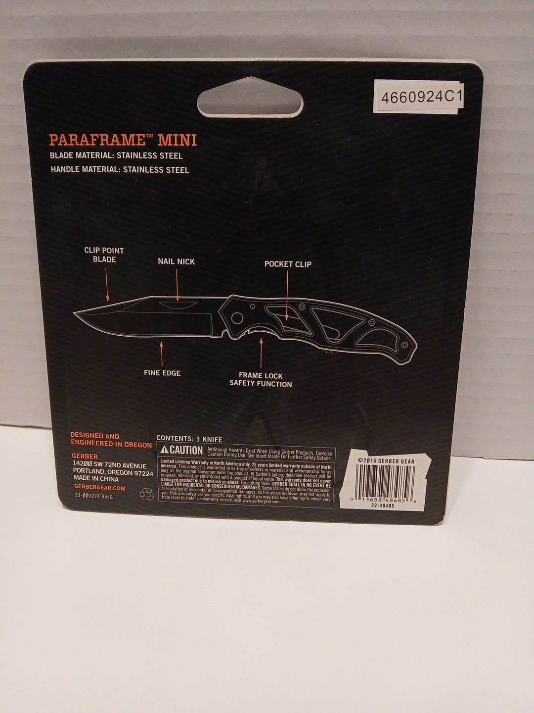 NEW GERBER PARAFRAME MINI 2.2″ CLIP FOLDING KNIFE STAINLESS STEEL 22-48485