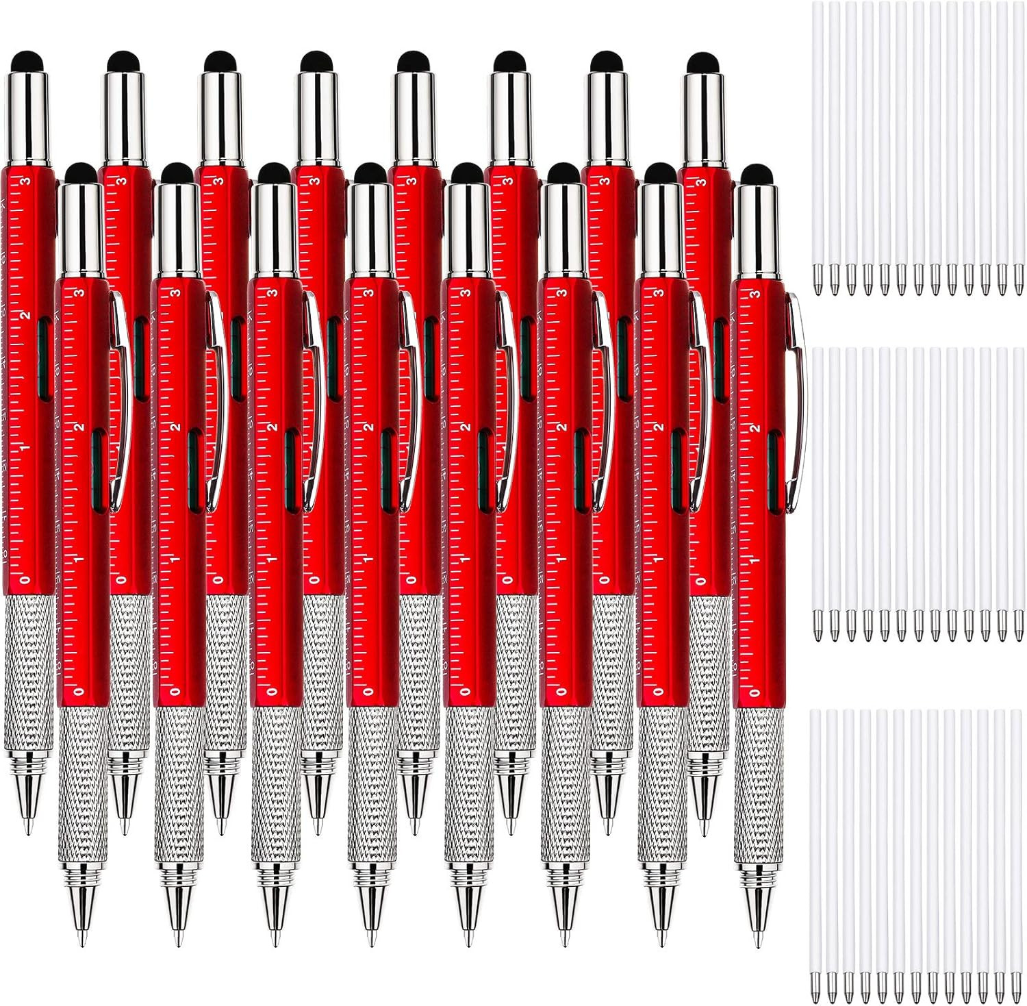 16 Pcs 6 in 1 Multitool Pen Bulk Gift for Men Multi Tool Ballpoint Pen with Scre