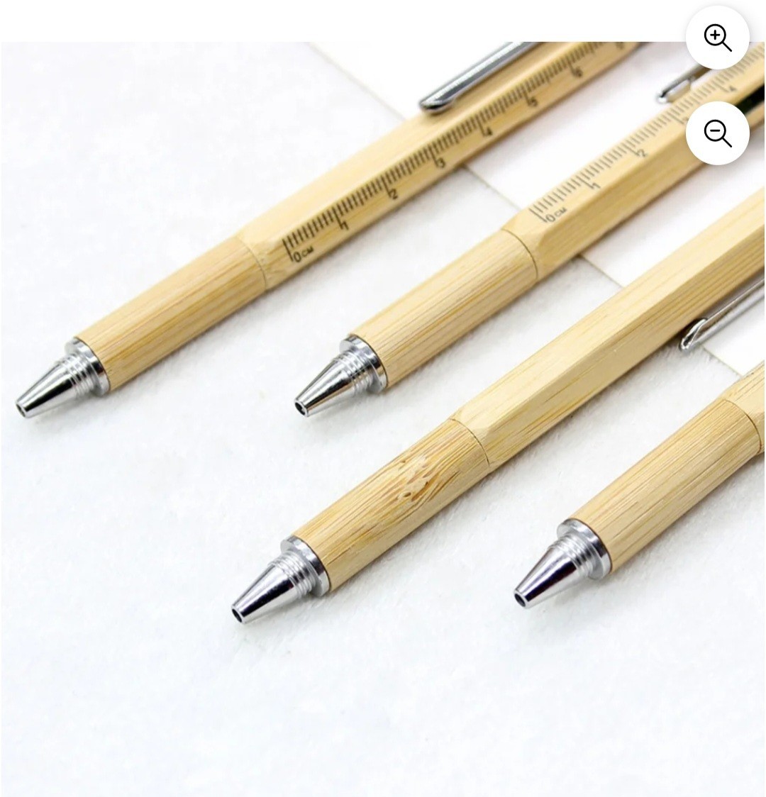 6 in 1 Multitool Pen Bamboo Ballpoint Screwdriver Ruler Level Stylus Tool…