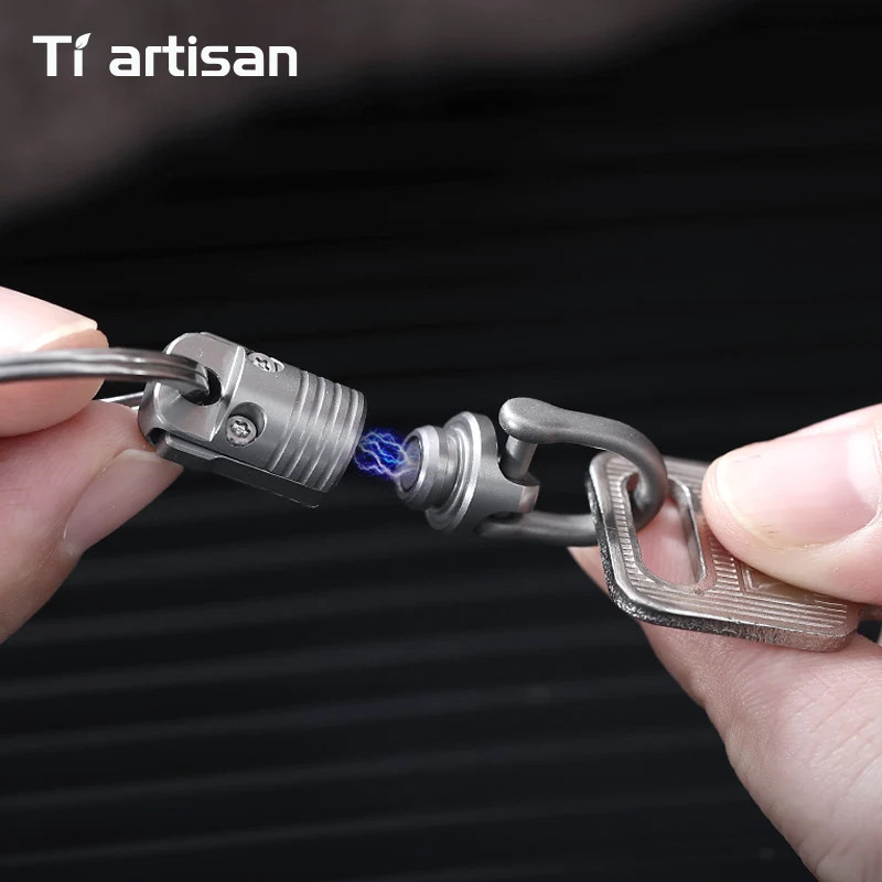 Tiartisan Titanium Alloy Keychain Rotatable Quick Release EDC Pendant