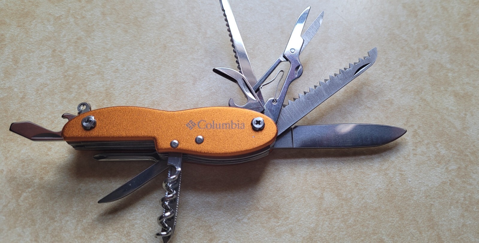 Orange Columbia Multi Tool Knife 3 5/8″ Long