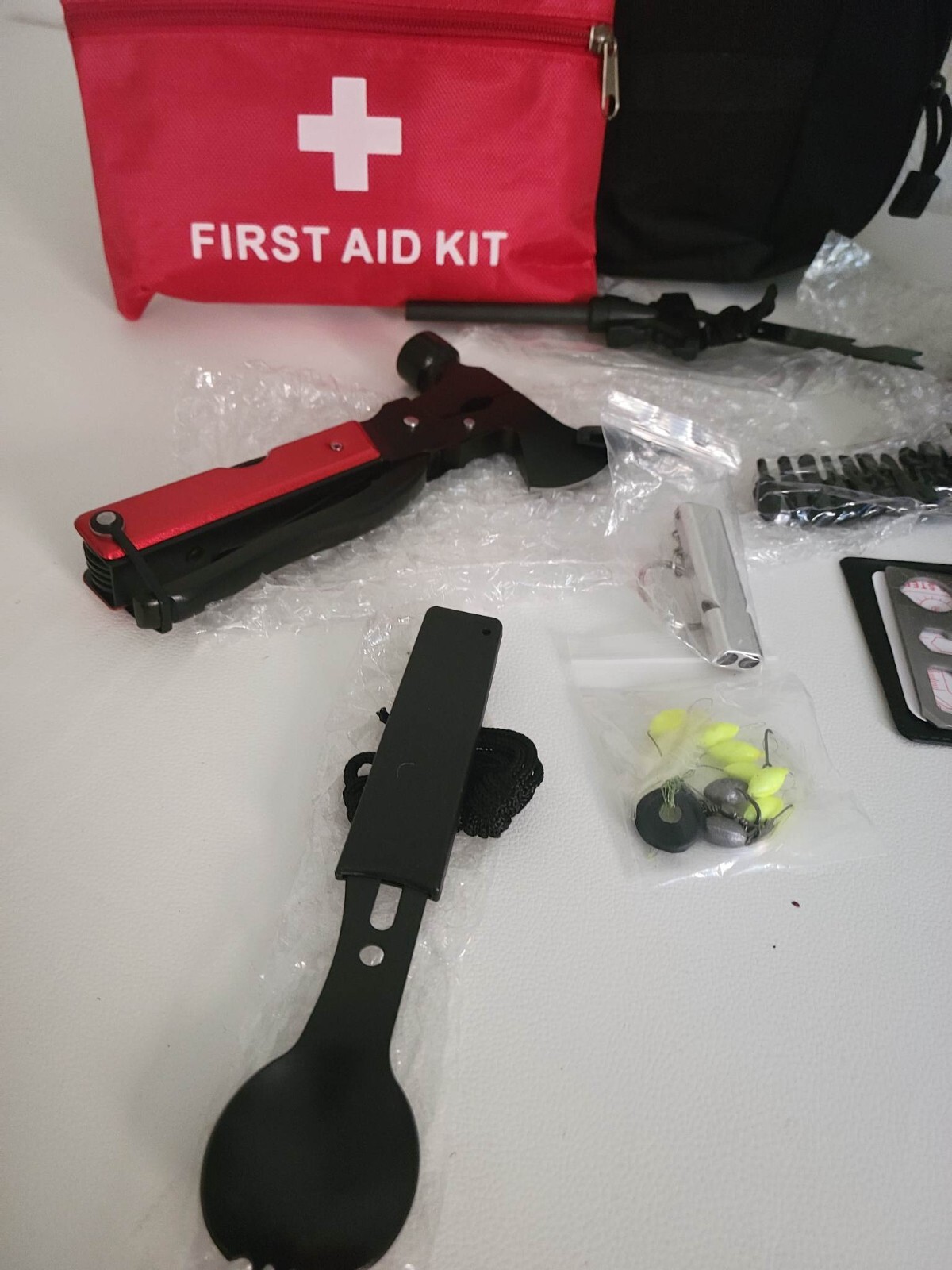 Emergency Survival Kit and First Aid Kit  open box