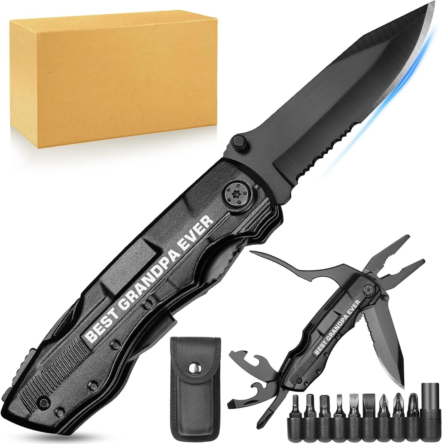 Best Grandpa Ever Multitool Knife Gift for Grandpas Birthday & Father’s Day