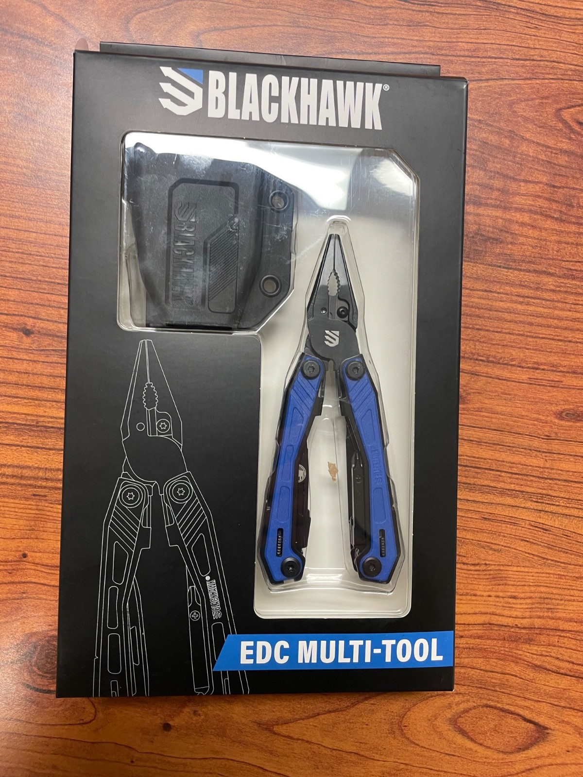 Blackhawk EDC Multi-Tool Black Stainless Steel Blue Zytel Handles – BHMT20BL