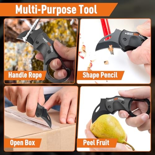 Mini Pocket EDC Tool Carabiner Gadget Stainless Steel Folding MultiTool Keychai