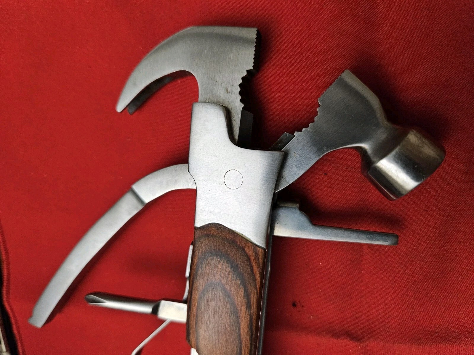 Vtg Sheffield Multi-Tool With Original Case Hammer Pliers Can Opener & More