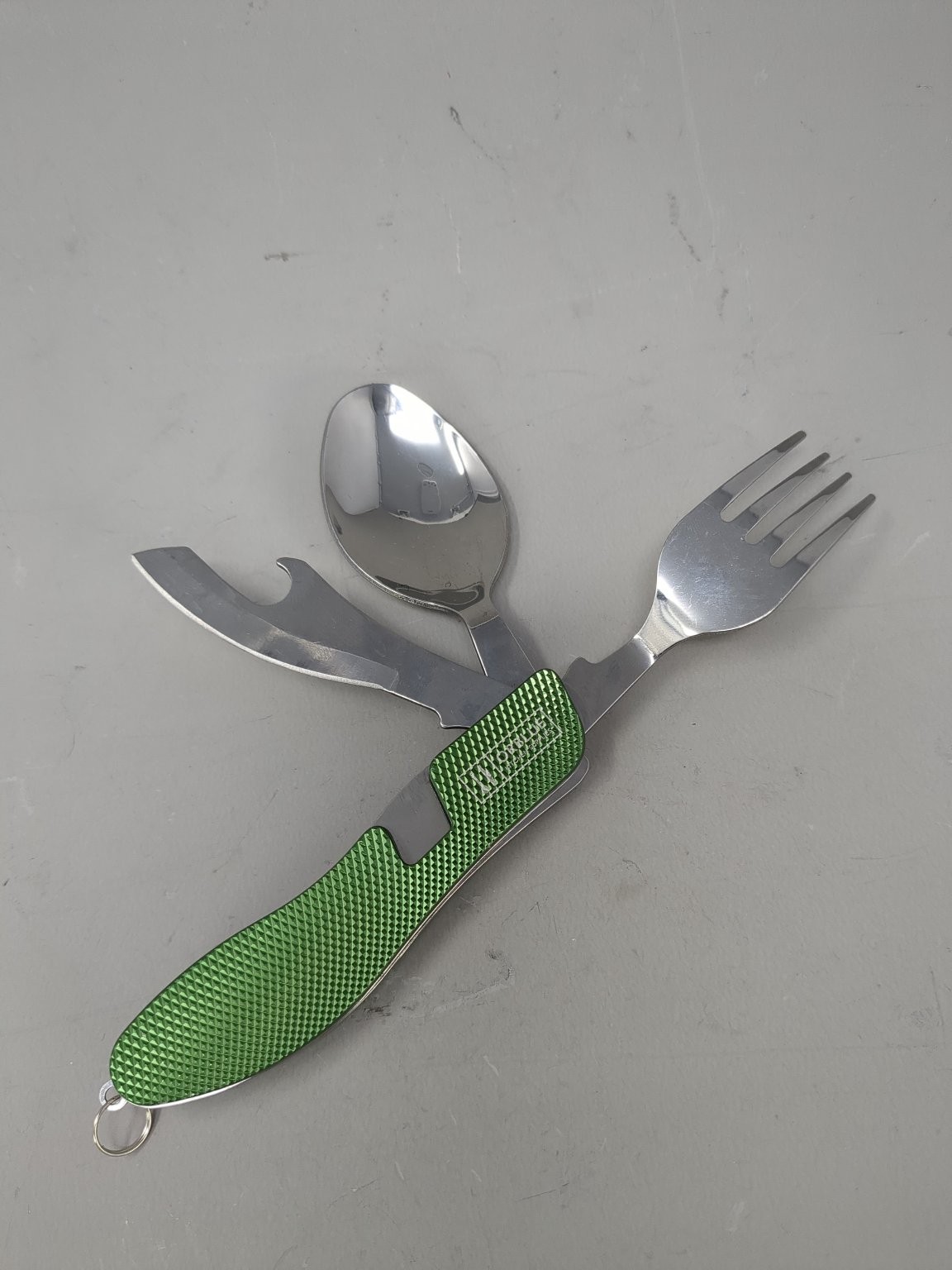 Multi-Tool Camping Utensil Orblue Foldable Fork Spoon Knife & Bottle Opener