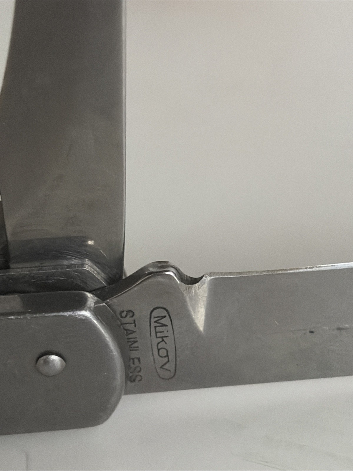 Vintage Mikov Czecho Slovakia Antlers Griff Stainless Steel Folding Knife