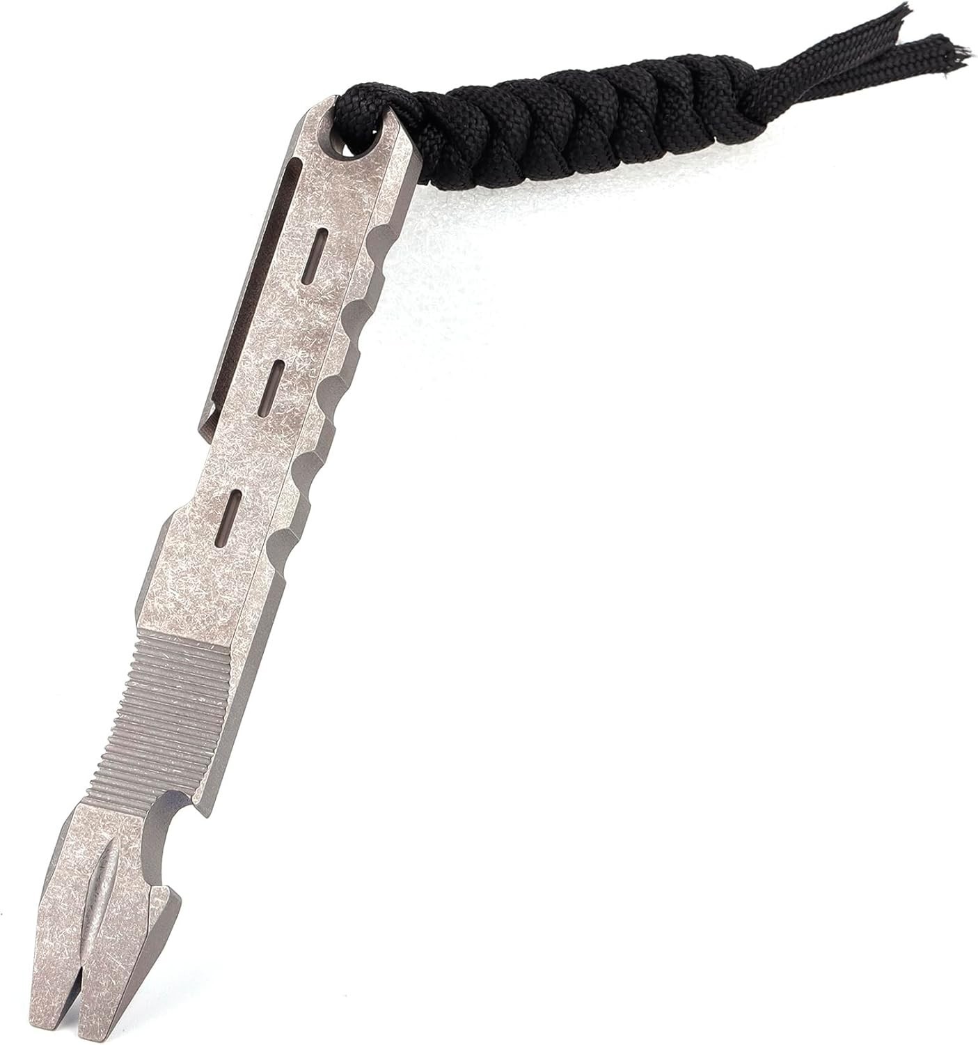 Titanium EDC Pry Bar with Nail Puller Bottle Opener Function with Pocket Clip