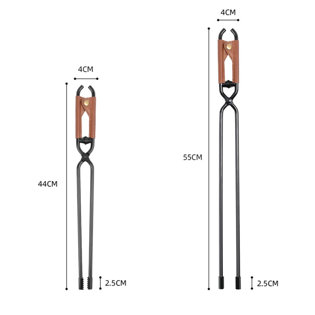 Fire Tongs for Outdoor Cooking and Camping with Leather Grip