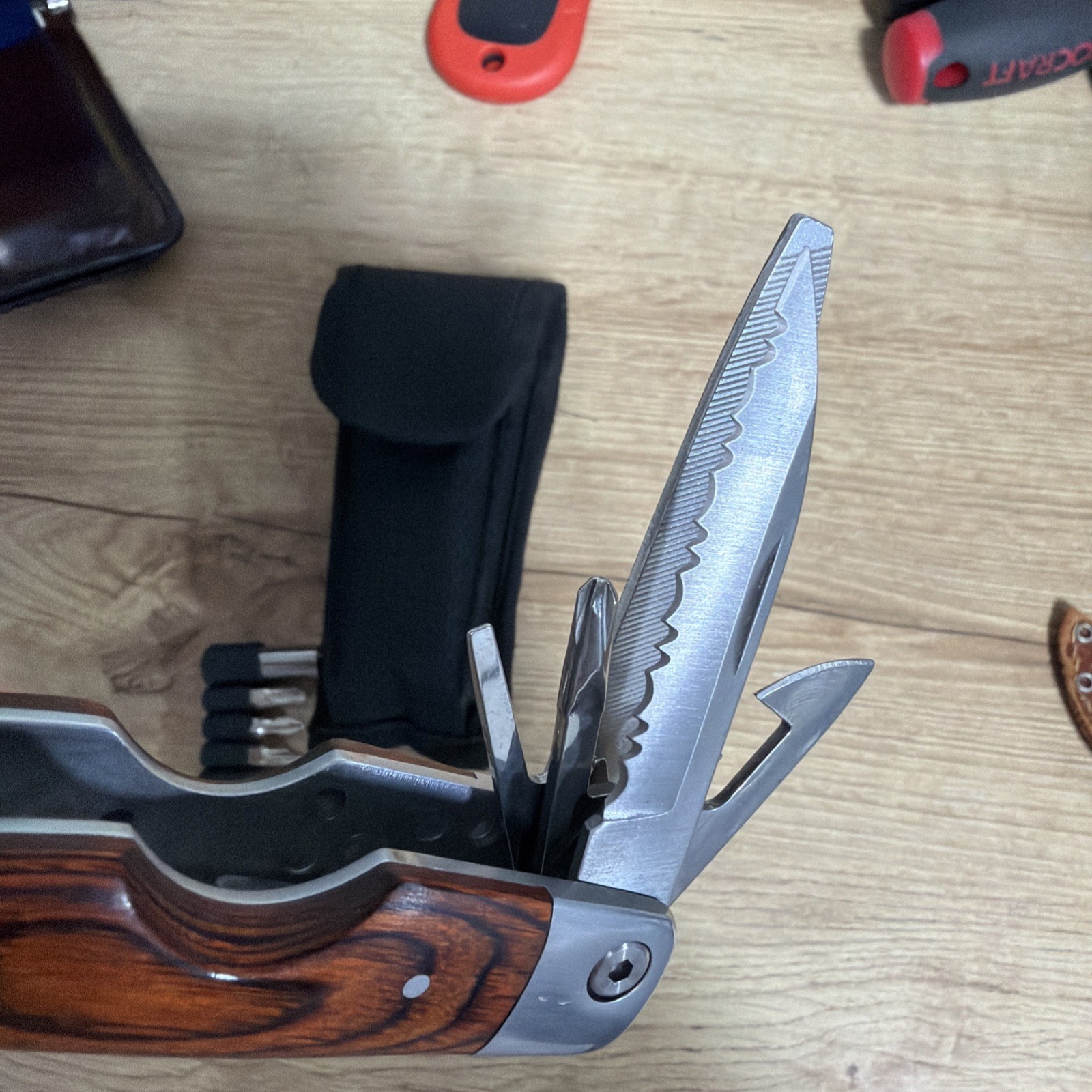 UnBranded 12 In 1 Multi Tool With Sheath And 10 Bits Stainless Steel