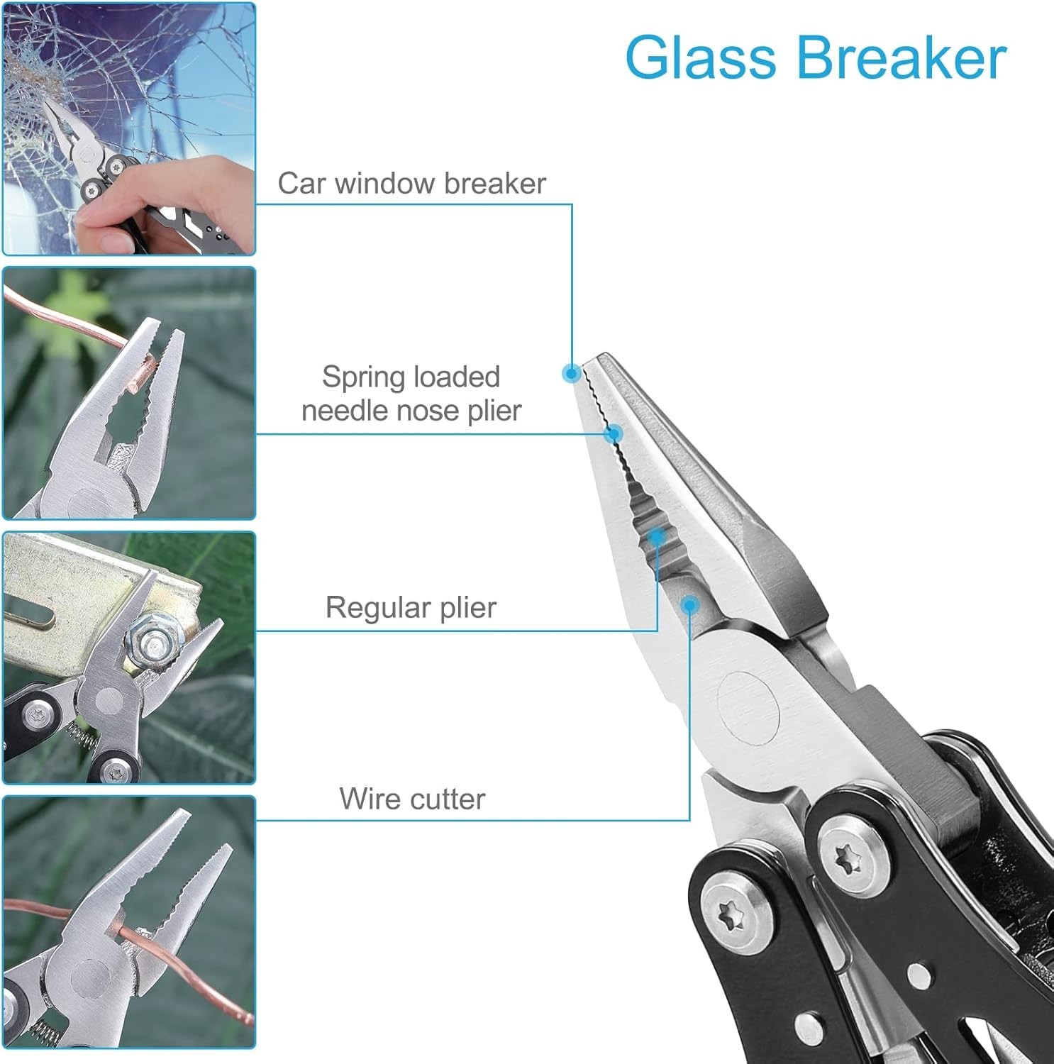 Mini Multitool Knife 12 in 1 Small Pocket Multi Tool with Knife and Pliers