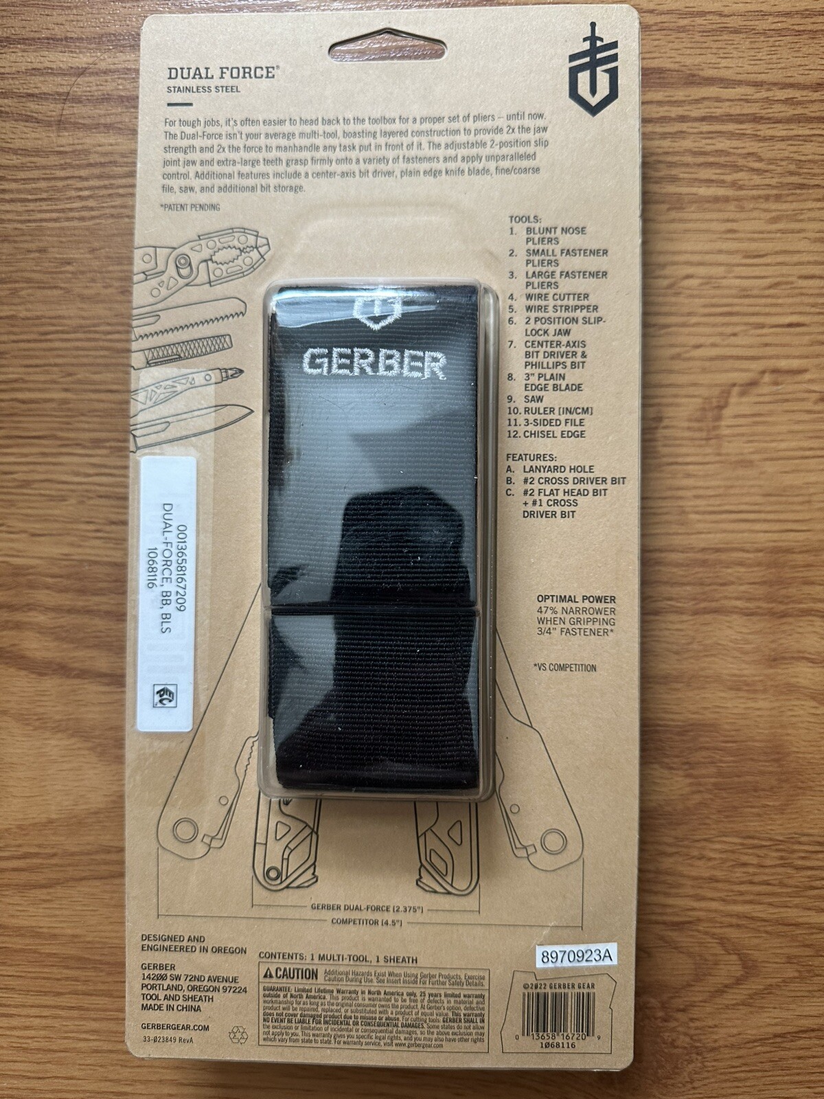 ~~Gerber Dual-Force Multi-Tool Pliers Black (12-in-1) NEW