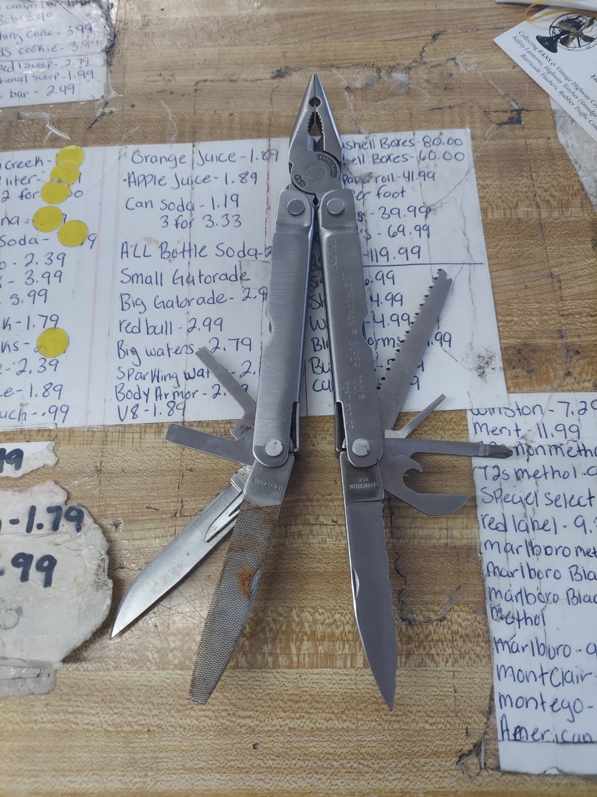 Leatherman Supertool 300 Stainless Steel Multitool with Leather Box