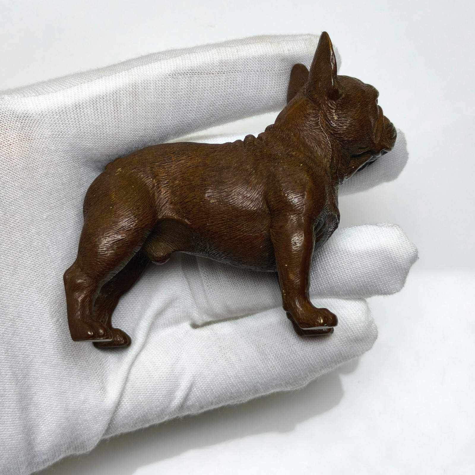 Refined copper sculpture French bulldog ornament Artistic animal canine dog cast