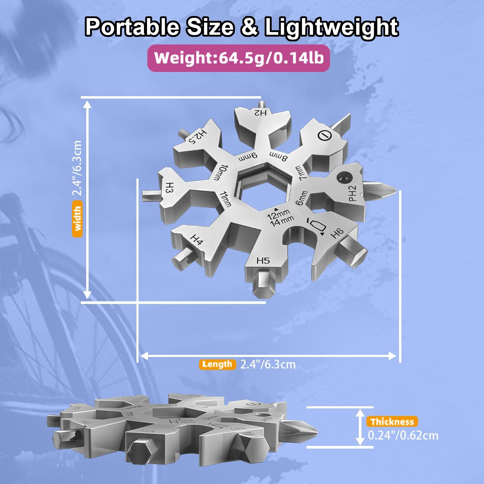 18 In 1 Snowflake Multi Tool Phillips Flat Screwdriver Kit/wrench/bottle Opener