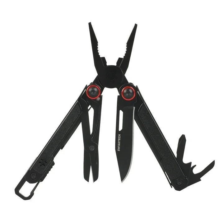 Swiss Tech Uberall 11-in-1 Folding Mini Multi-Tool Ultra Compact with Leather Sh