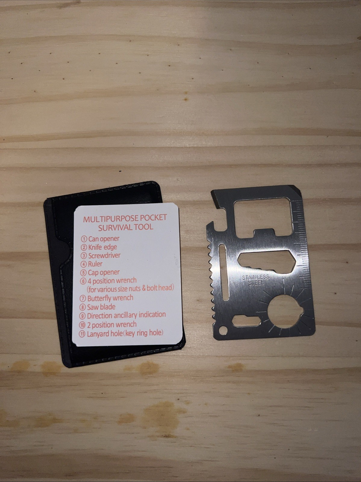 Stainless Steel Multipurpose Pocket Size Survival Tool- 10 Tools