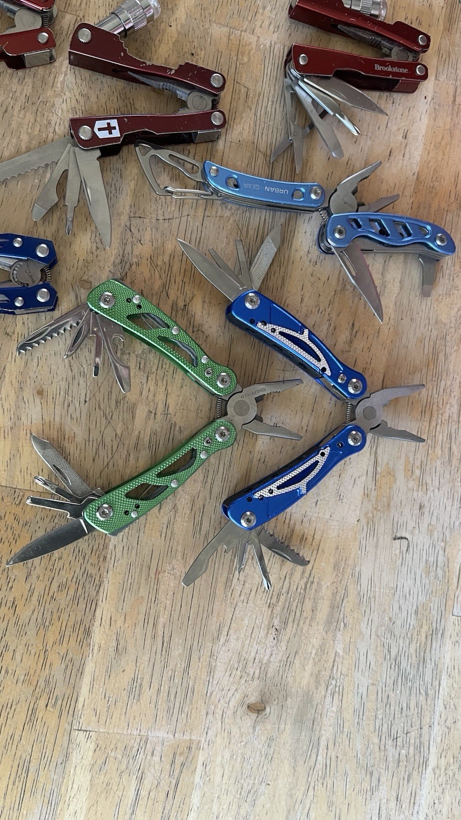 7 Anodized Mutitool Nine Total Tools w/ Aluminum Handles