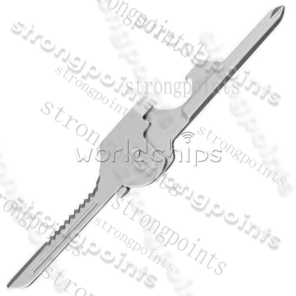 6-in-1 TECH Stainless Steel Mini Multi Pocket Rescue Tool Utili-Key