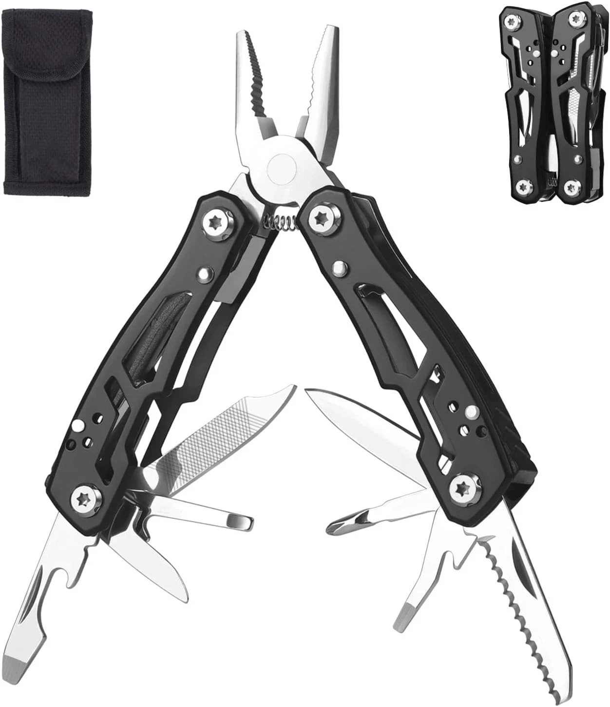 14-in-1 Multitool Pliers Stainless Steel Pocket Tool Camping Survival Knife