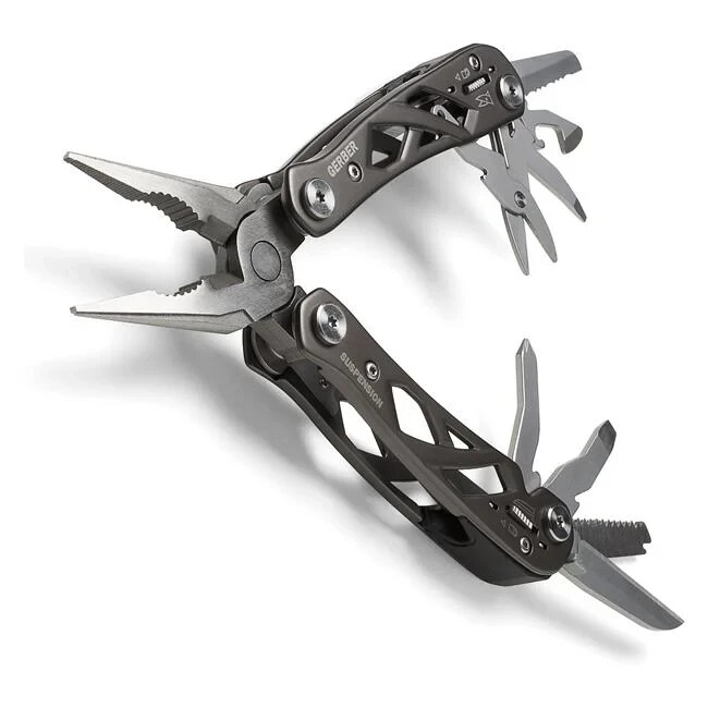 Gerber Gear 12-in-1 Suspension Multi-Tool + Sheath-Black Stainless Steel
