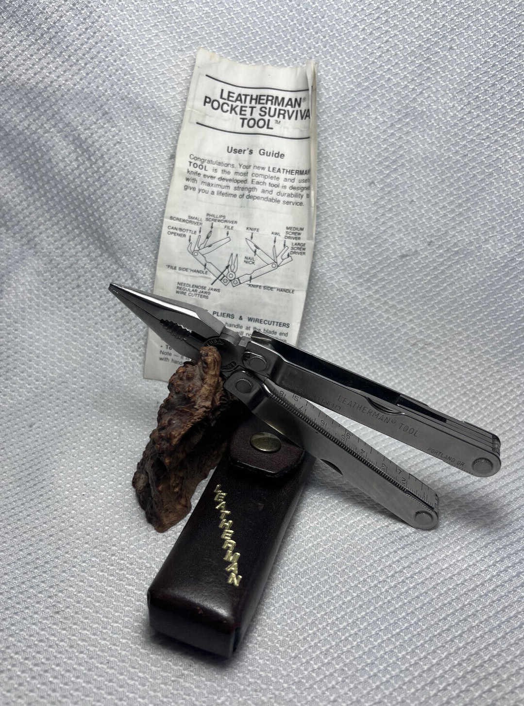 Leatherman Pocket Survival Tool Portland, OR USA With Sheath And User Guide