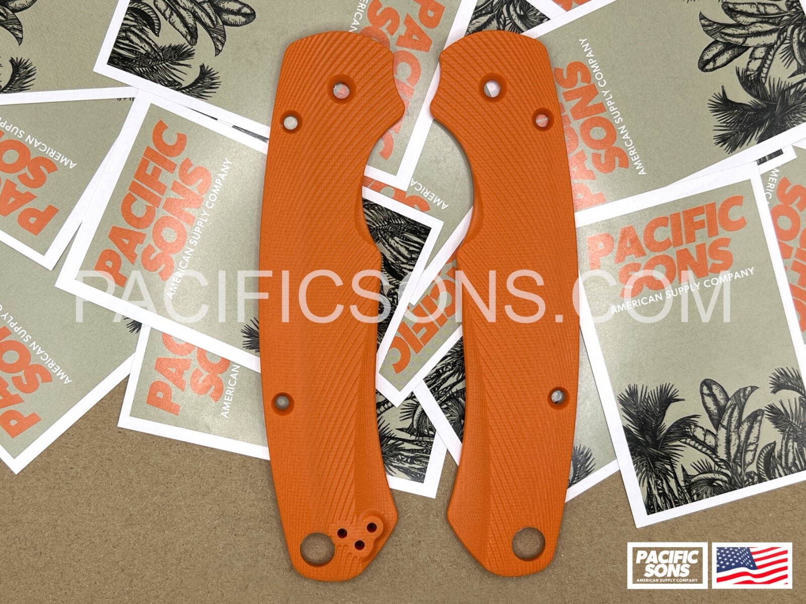 Spyderco Paramilitary 2 Contoured G10 Scales – Sunrise Pattern – Orange