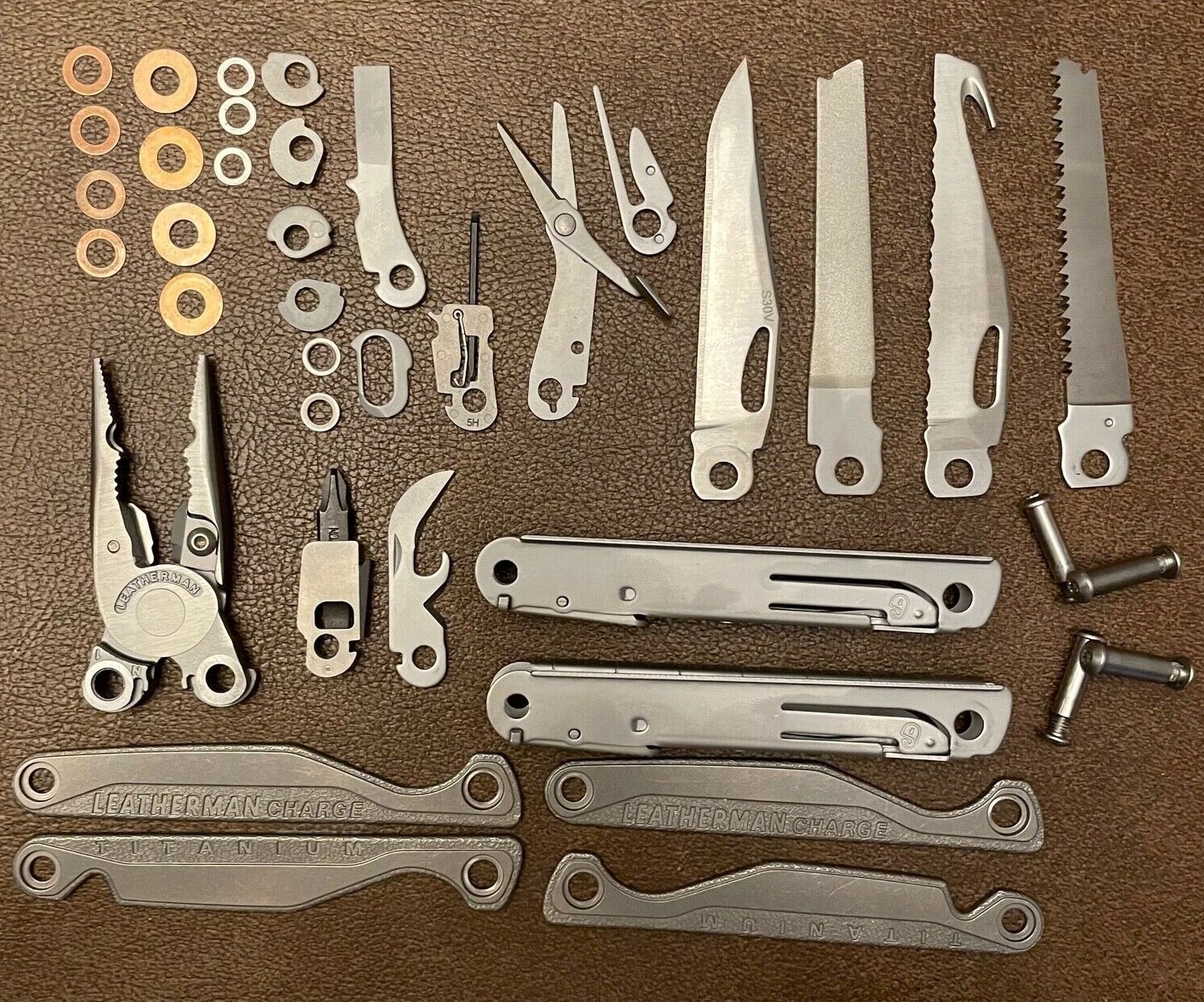 NEW parts from a Leatherman Charge+ TTI Titanium: One (1) Part for Mod or Repair
