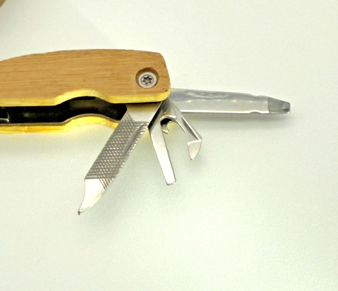 Scoop Mini Multi-Tool Keychain Pliers Pocket Knife Wood Handle – Compact EDC