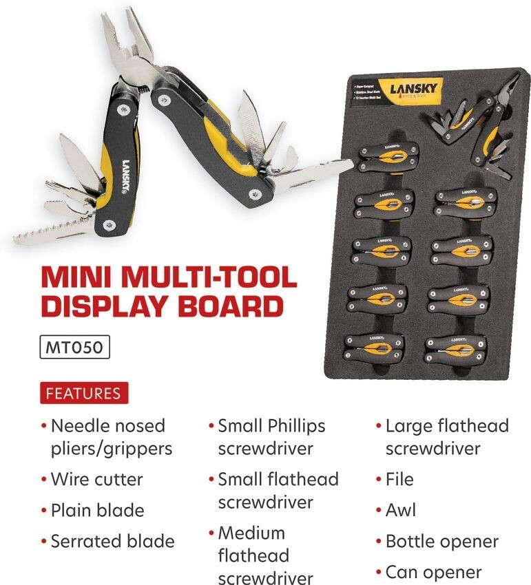 Lansky Mini Tool Display Self-Standing Includes / Holds 10 Mini-Tool Multitools
