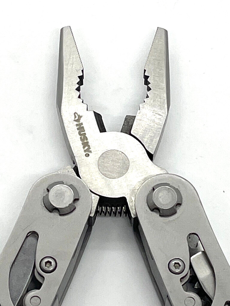 Husky 11 in 1 Silver Multi-Tool Stainless Steel Knife Pliers Drivers EDC