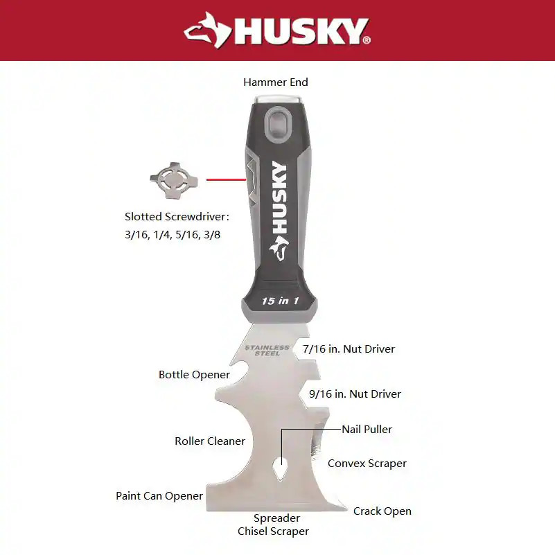 15-In-1 Painters Multi-Tool with Stainless Steel Blade