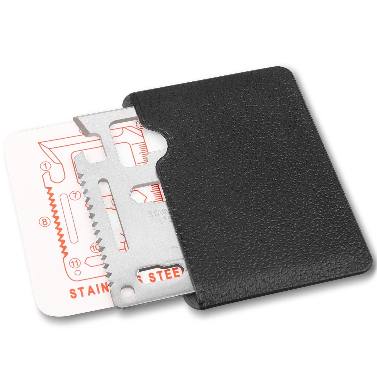 Credit Card 11-in-1 Survival Pocket Tool, Thickened Stainless Beer Opener ste…