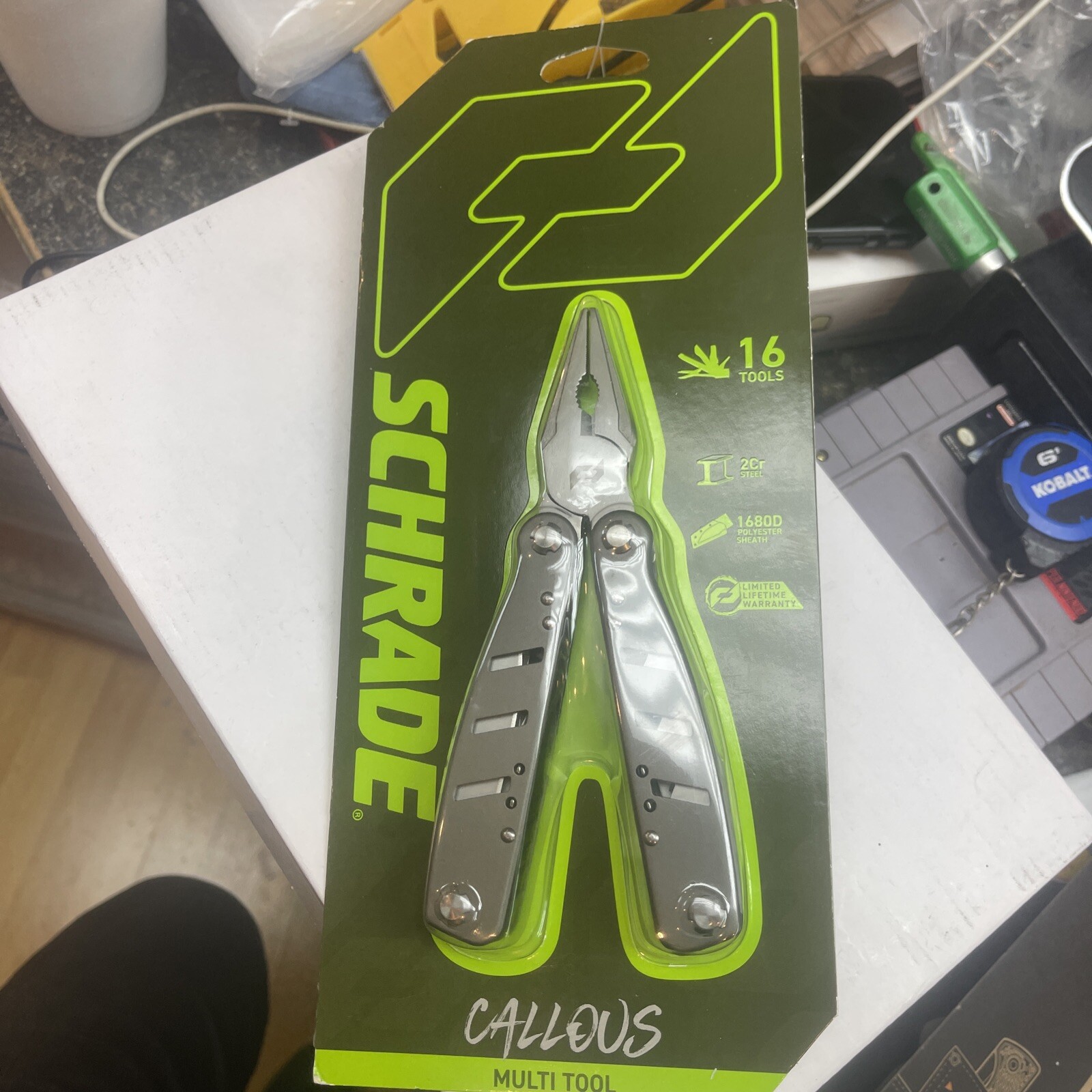 NEW Schrade Tough Tool Multi Tool Knife 16 Tools Camping Shop W/Sheath