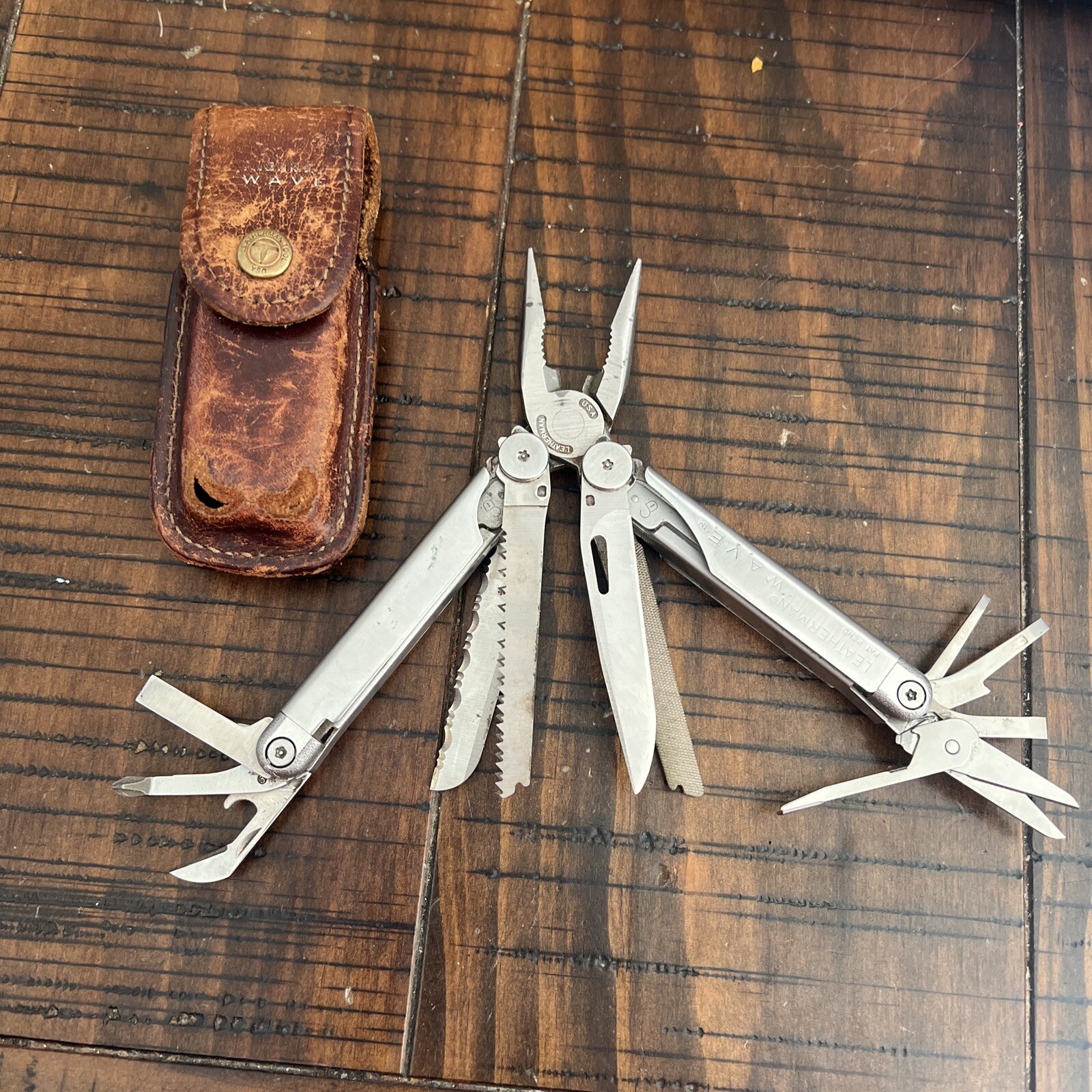 Leatherman Original Wave Leather Sheath Retired Collectable Pat Pend OG Rare New