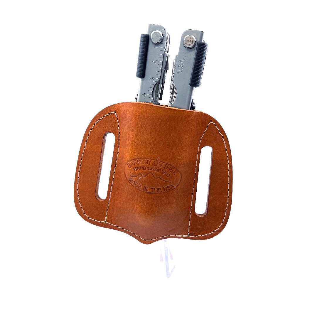 Barsony Leather Pancake Multi-Tool Sheath