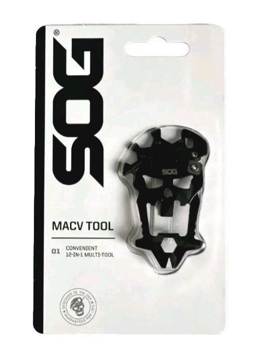 SOG MacV Tool SM1001 – Black Steel, 12 Tools in One: One Size, Black