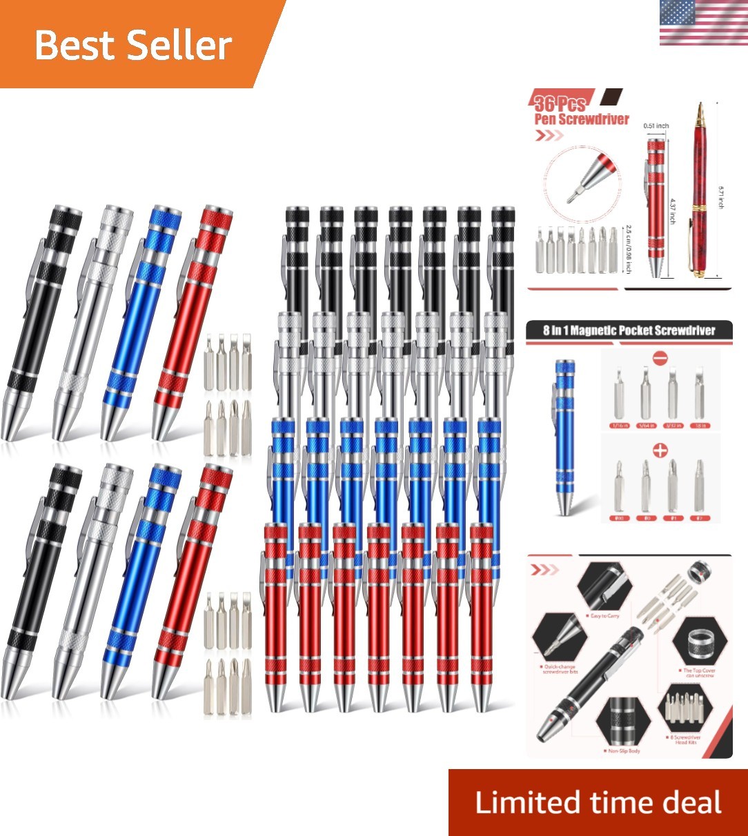 Pen Screwdriver Gifts Multitool Handy Tool 8 in 1 Magnetic Pocket Screwdriver…