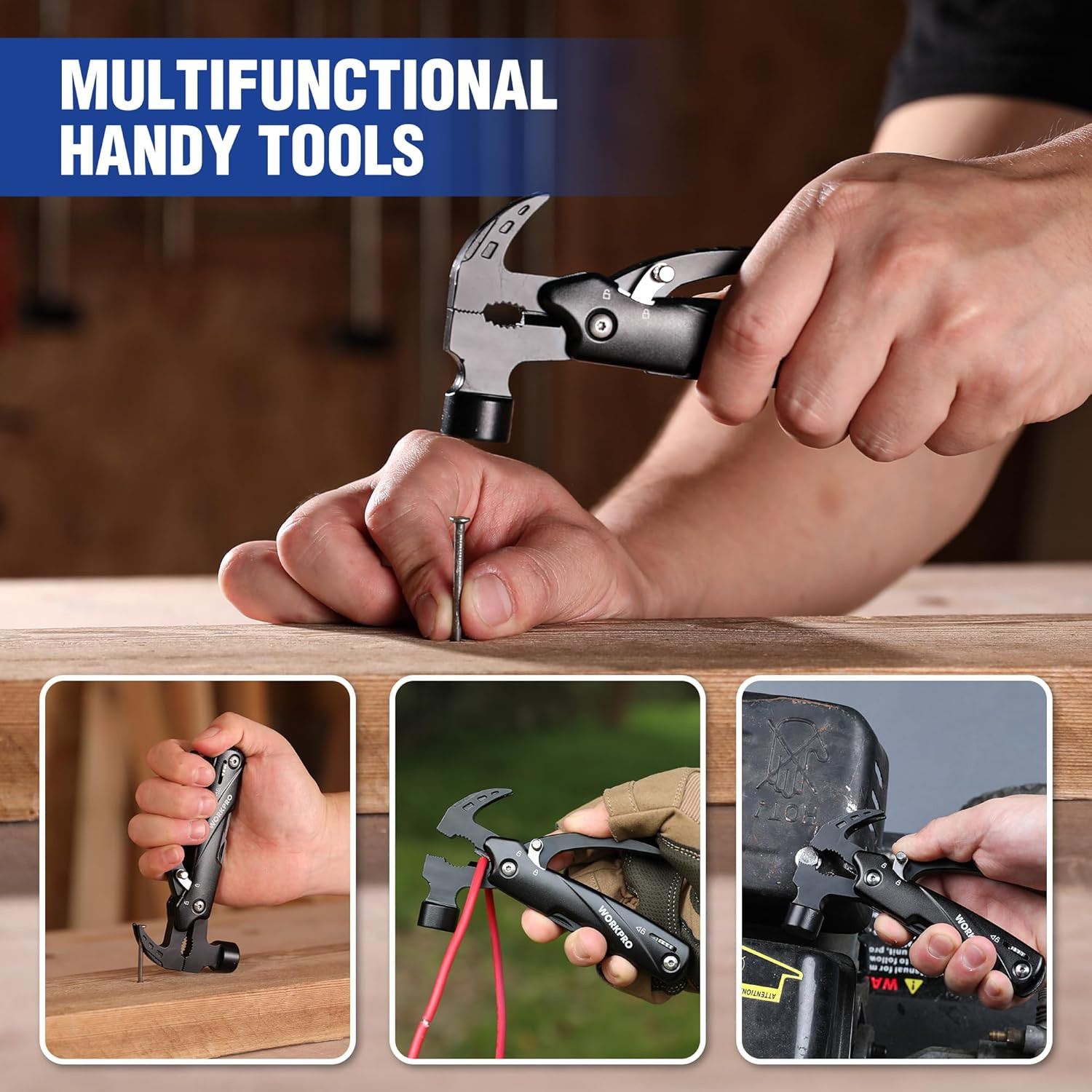 Multitool-12 in 1 Camping Tools with Mini Hammer-Edc Gear Multi Tools Hammer wit