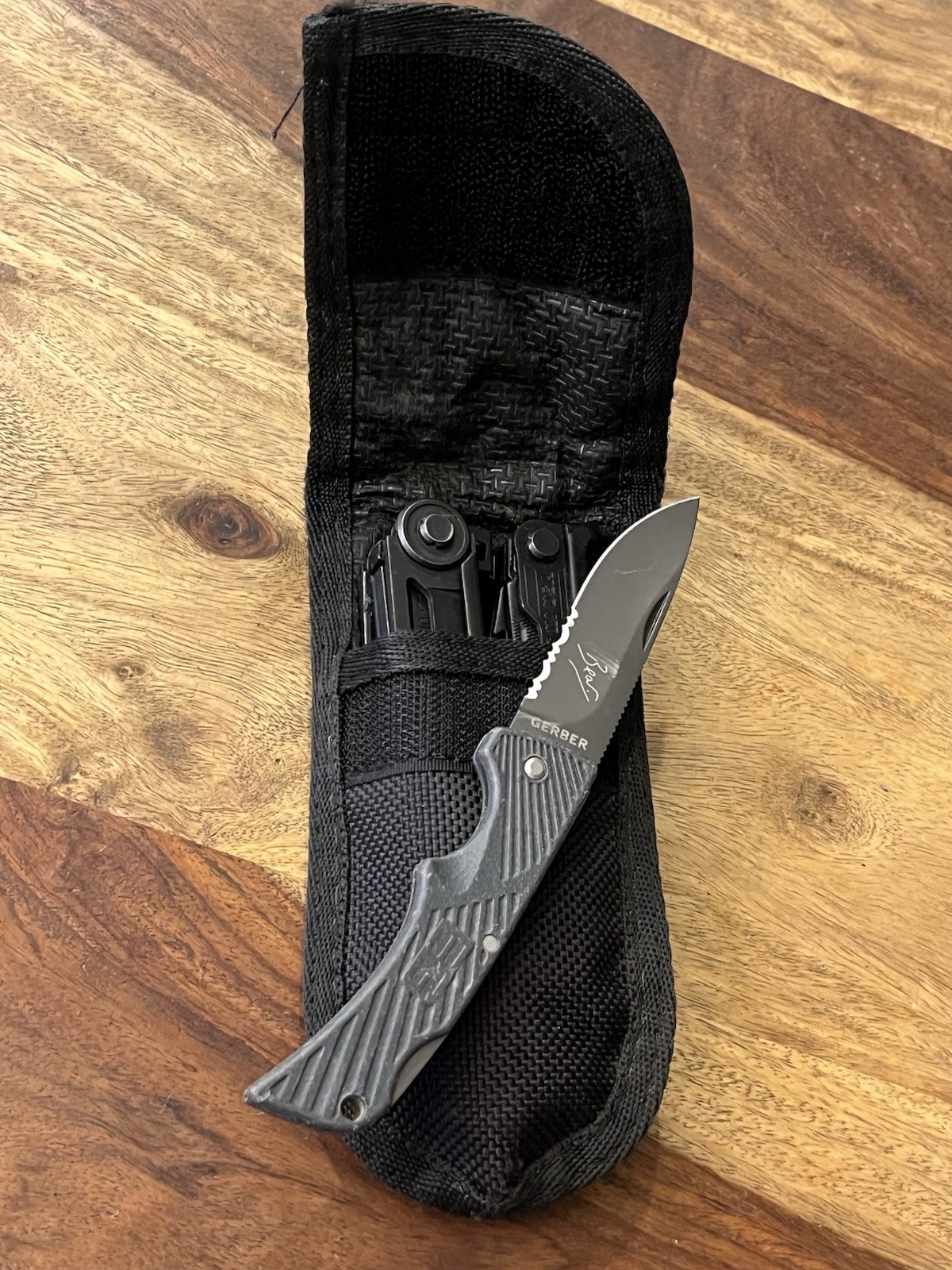 Gerber Center Drive Multi Tool Black USA Excellent Cond w/Sheath & Bear Knife